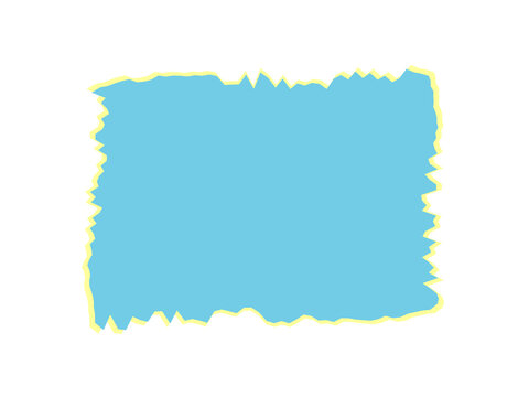 A rectangular piece of light blue paper with rough torn deckled edges