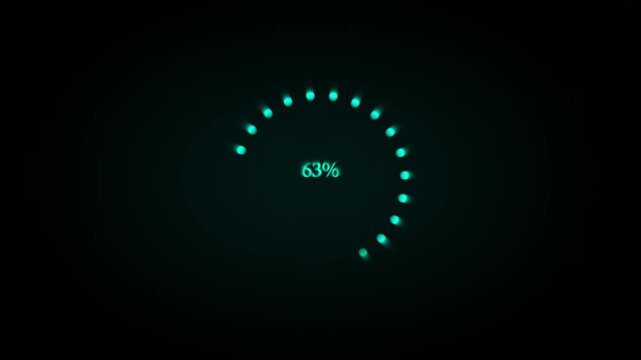 Loading progress animation fills terminal database updating metric segments. Mobile app development modules apply a loading progress animation loop. Standard loading progress animation.