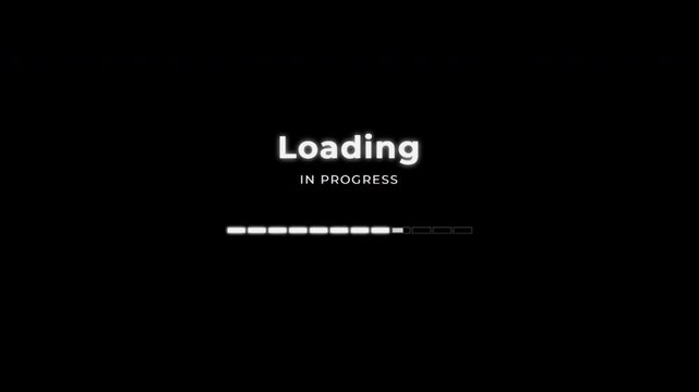 Loading In Progress Screen with Segmented Progress Bar Animation 4k video animation seamless loop
