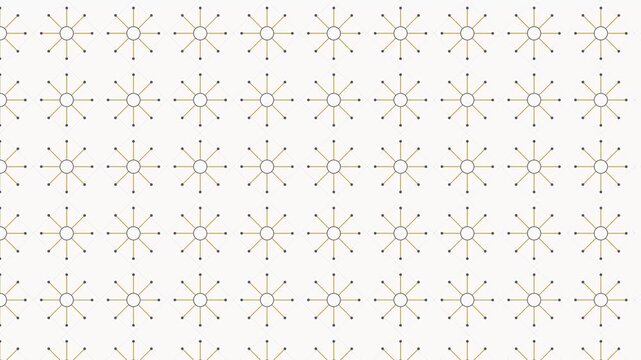 repeating pattern of stylized starbursts in yellow and gray on a white background, creating a dynamic and modern visual effect.