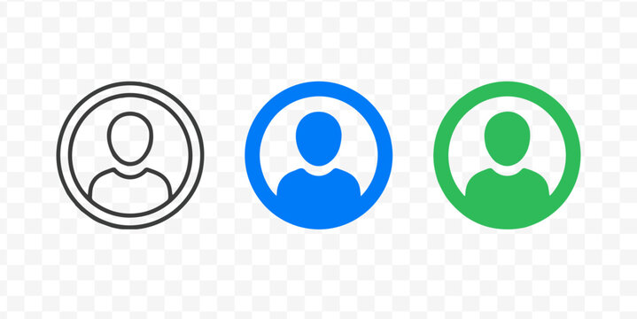 User profile icons, people symbols, avatar signs, userpic, profilepics isolated on Transparent Background