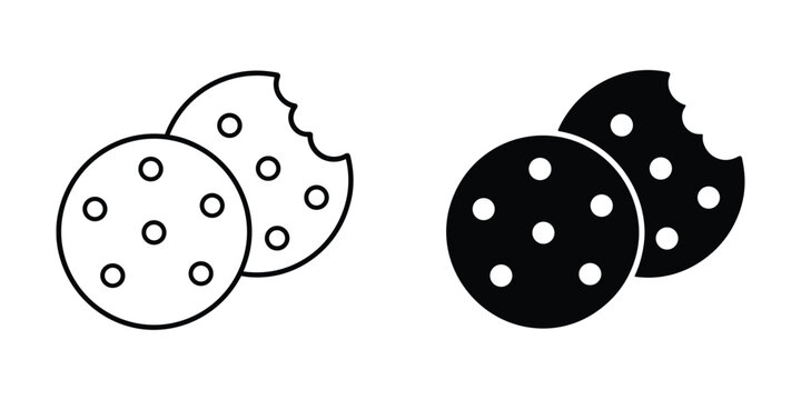 Cookie vector icon. Cookies silhouette vector. Biscuit, cracker, Snack icon symbol