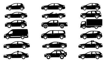 Collection of various vehicle silhouettes © Nirob