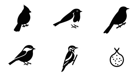 Various bird species silhouettes for nature design. © tukang