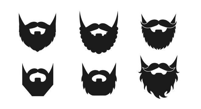 Variety of male facial hair and beard style silhouettes.
