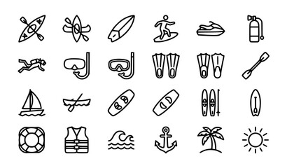 Water sports and beach icons © Nirob
