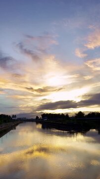 Golden Sunset Over Calm Water