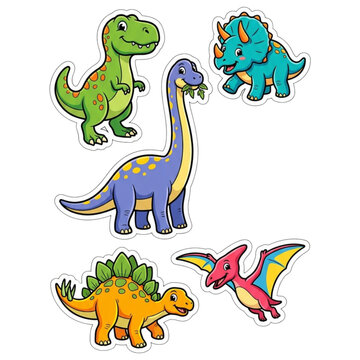 Cute Cartoon Dinosaur Sticker Set