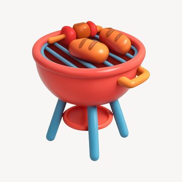 Colorful barbecue grill illustration