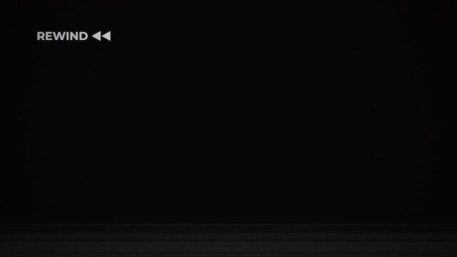 Rewind VHS Screen Glitch with Analog Static and Retro Tape Noise 4k video animation seamless loop
