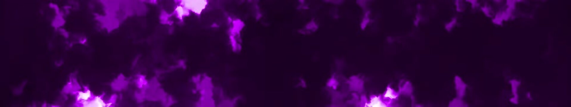 Purple storm clouds with glowing lightning flashes and dark cosmic energy in panoramic widescreen, seamlessly looped video