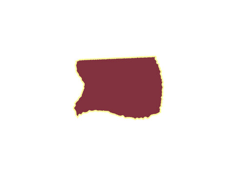 A single piece of dark maroon paper with a rough and jagged yellow border