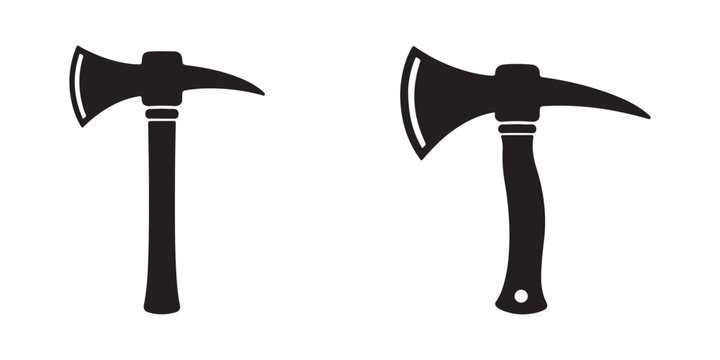 Firefighter axe vector silhouette, axe icon, classic woodcutting, Vector illustration