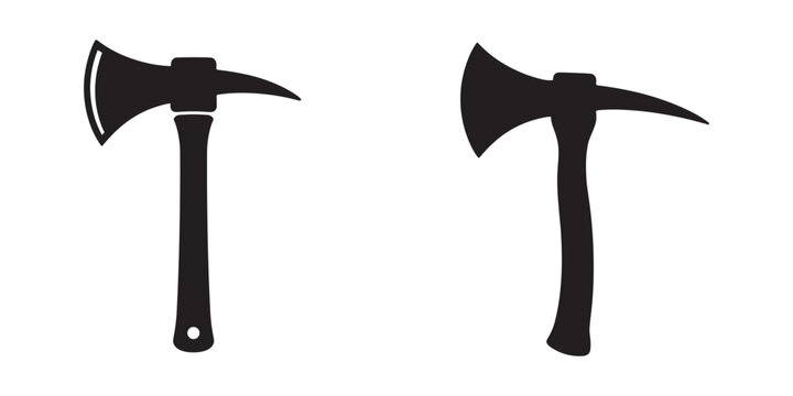 Firefighter axe vector silhouette, axe icon, classic woodcutting, Vector illustration