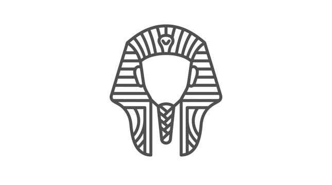Clean Minimalist Line Drawing of Ancient Egyptian Pharaoh Headdress with Uraeus Symbol with high quality professional line art symbols for modern creative design and digital branding projects