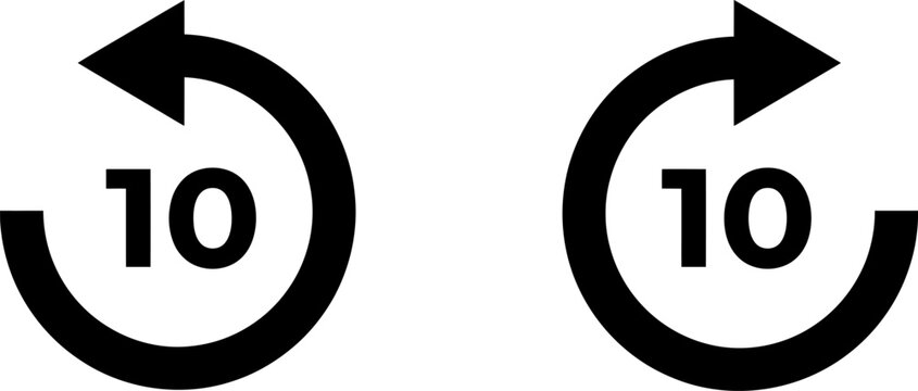 Video player seek icons with 10 seconds skip