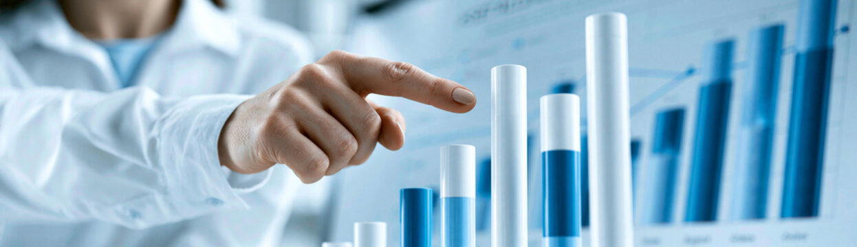 A professional setting where a financial advisor points at a chart showing various asset allocation models on a large screen. The composition is clean, with enough copy space for text.