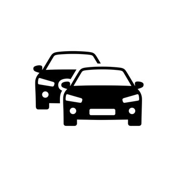 Cars icon. Traffic jam , automobile, car, driving, transport. Auto symbol on white background - stock vector.