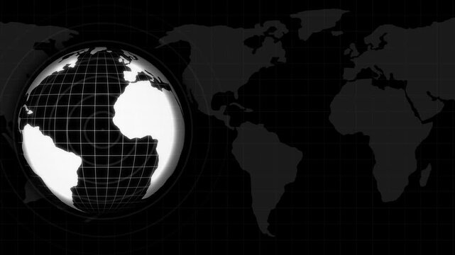 Global network infrastructure lines bridge continental communication nodes across world projection layouts. International trade databases employ global network infrastructure lines.