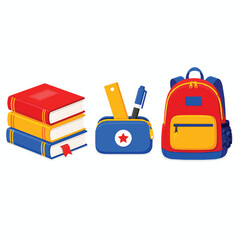 Fototapeta premium Back To School Illustration Tool