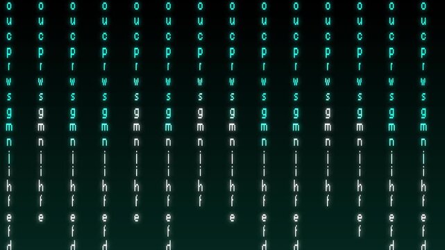 Abstract texture patterns stream vertical column matrix code strings over black fields. Cyber protection terminal screens deploy an abstract texture patterns interface loop.