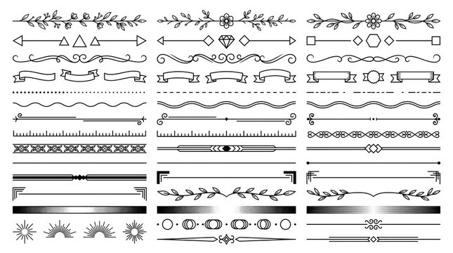 Professional Decorative Dividers and Elegant Page Separator Collection for Editorial Design and Stationery Layouts