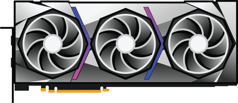 VGA card design template in gray and white background. Vector file 