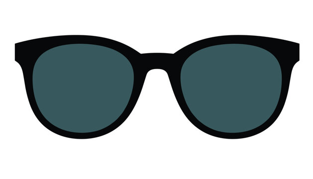 Classic pair of black framed sunglasses with dark tinted lenses shown from the front against a plain white background.