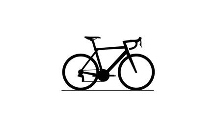 Fototapeta premium Road Bicycle Silhouette Against A White Background