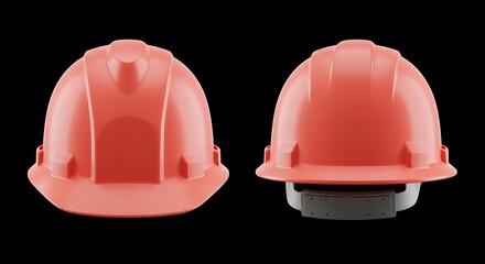 Fototapeta premium mockup of a coral color hard hat