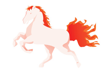 horse with flaming mane and tail mythical fire creature graphic © vectorclans