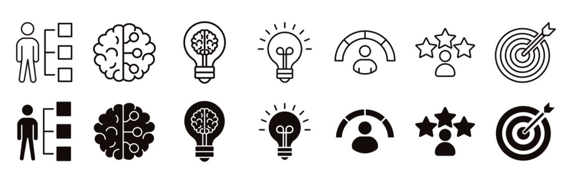 Talent management icon set. aptitude and success vector illustration concept