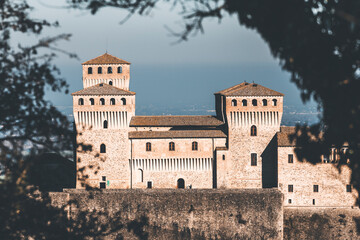 view of torrechiara castle on a clear winter afternoon © Francesca Emer