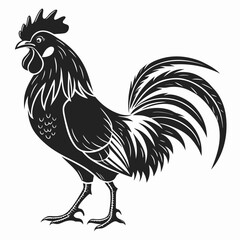 Roster Vector Images. Rooster silhouette vector on white background. © art vector