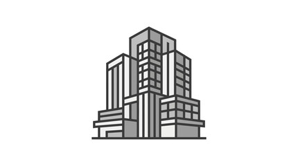Fototapeta premium Minimalist stacked cube skyscraper architectural design.