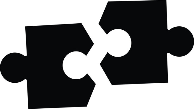 Black puzzle pieces interlocking in geometric arrangement white