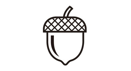 Minimalist acorn line art icon © aldo