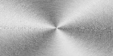 Brushed Metal Texture: A close-up view of a brushed metal surface, featuring a radial pattern of fine scratches creating a striking visual texture. © Ahamed