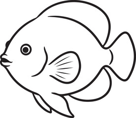 Fototapeta premium Tropical reef fish line on white background.eps