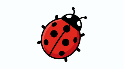 Fototapeta premium Cute Ladybug Illustration Isolated on White Background in Cartoon Style