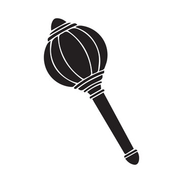Traditional Hindu Gada Mace Silhouette Vector Icon