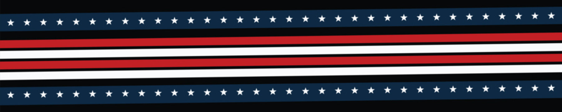 Red white blue with stars pattern border for patriotic celebration design