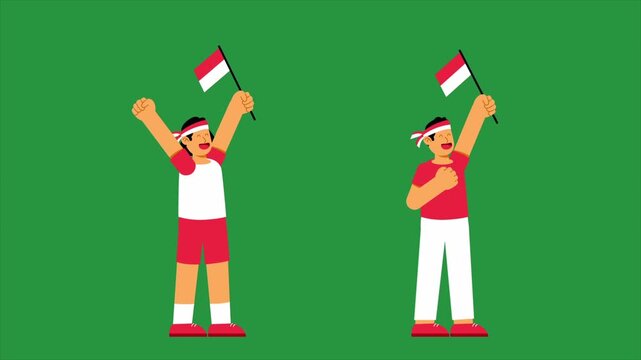 Teens Rise Red White Flag