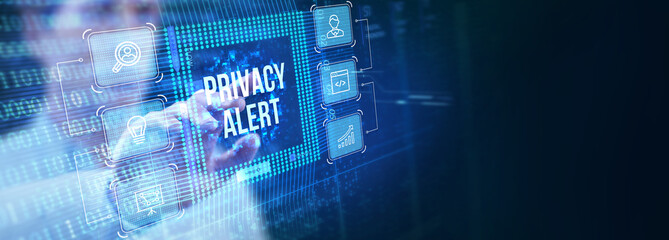 Technology, Internet, business and network concept. Privacy alert. © photon_photo