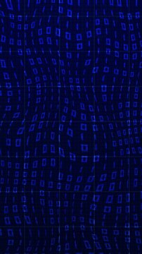 Abstract background layouts warp flexible computer grid lines over binary streams. Technical presentation introductory videos implement an abstract background layout loop.