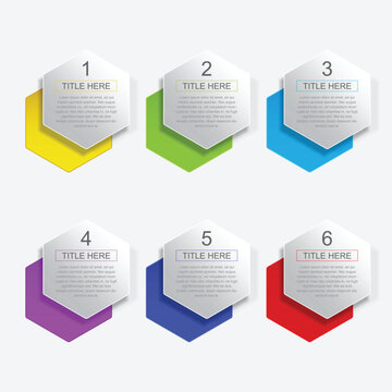 6 step Hexagon infographic. Number timeline. Business data chart, investment goal, marketing challenge, strategy presentation, achievement diagram. vector template.