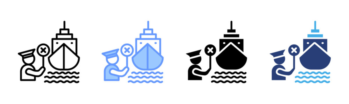 Embargo icon set multiple style collection