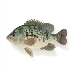 Fototapeta premium Detailed Illustration Of A Freshwater Crappie Fish Isolated On A Clean White Background