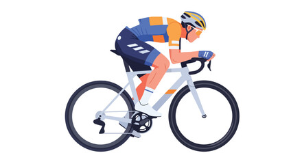 Fototapeta premium Professional Road Cyclist Athlete Racing on Bicycle for Sports Competition and Healthy Lifestyle Graphic Design