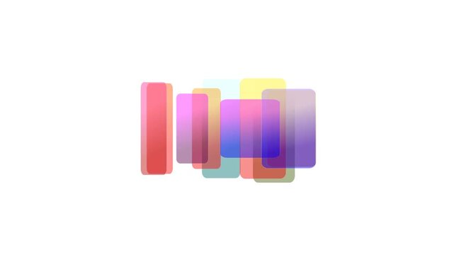 flying rainbow screens on white